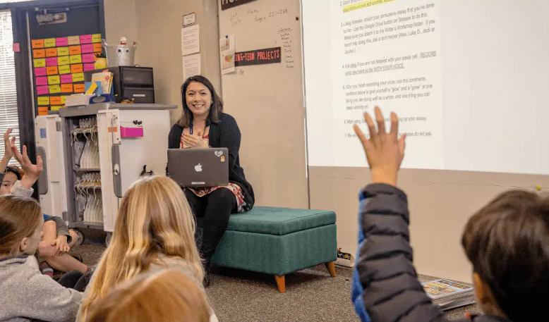 Teacher and students in classroom