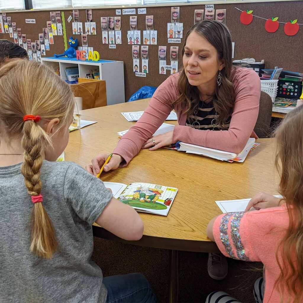 teacher with a group of students