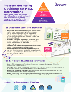 Progress Monitoring & Evidence of MTSS Interventions